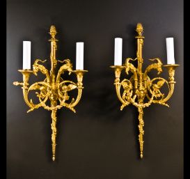 A pair of exquisite antique French Louis XVI sconces